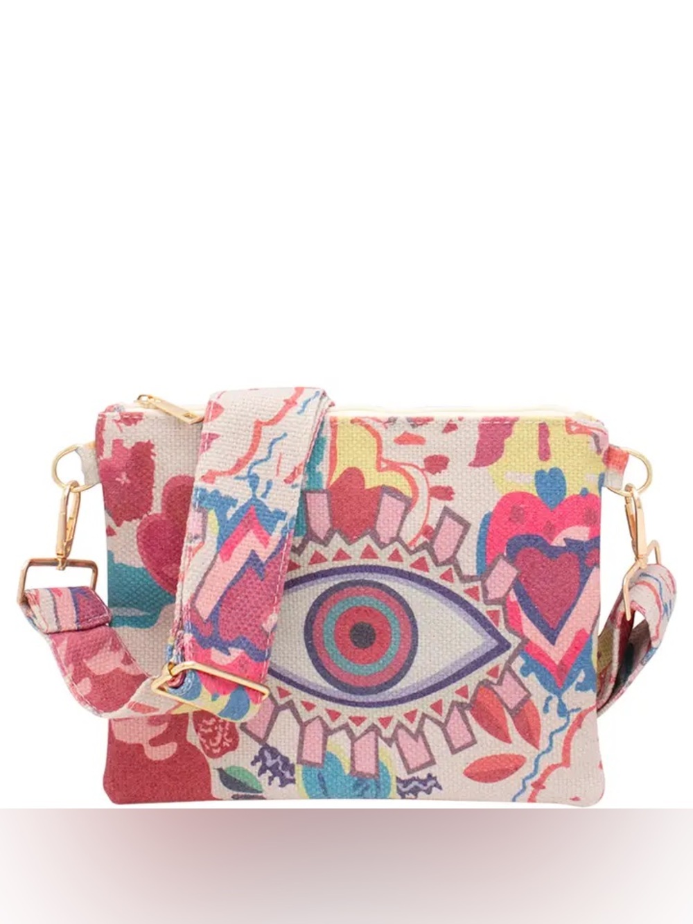 NWT Karma Highway Canvas Crossbody Bag with not-so-evil eye. $19